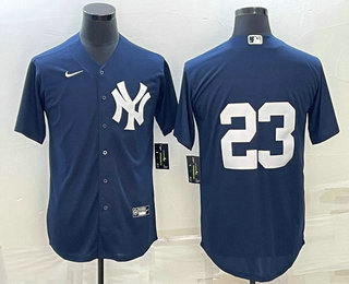 Men%27s New York Yankees #23 Don Mattingly Black Stitched Nike Cool Base Throwback Jersey